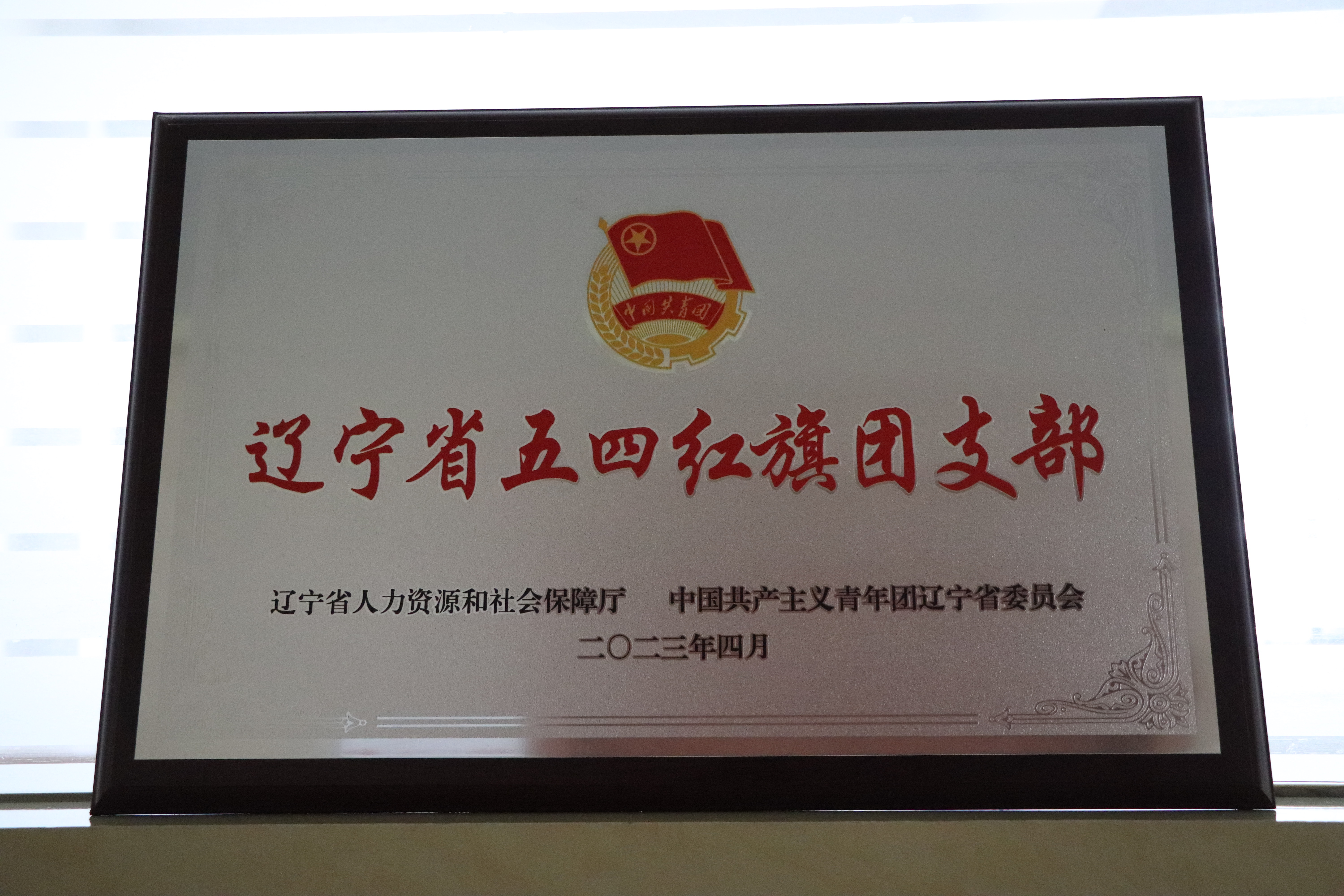 2023年4月 辽宁省人力资源和社会保险厅等 授予出产第一团支部-“辽宁省五四红旗团支部”.JPG